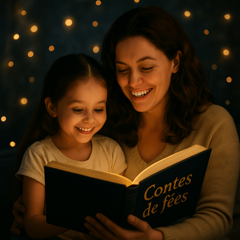 Lire un conte de fées en famille